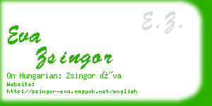 eva zsingor business card